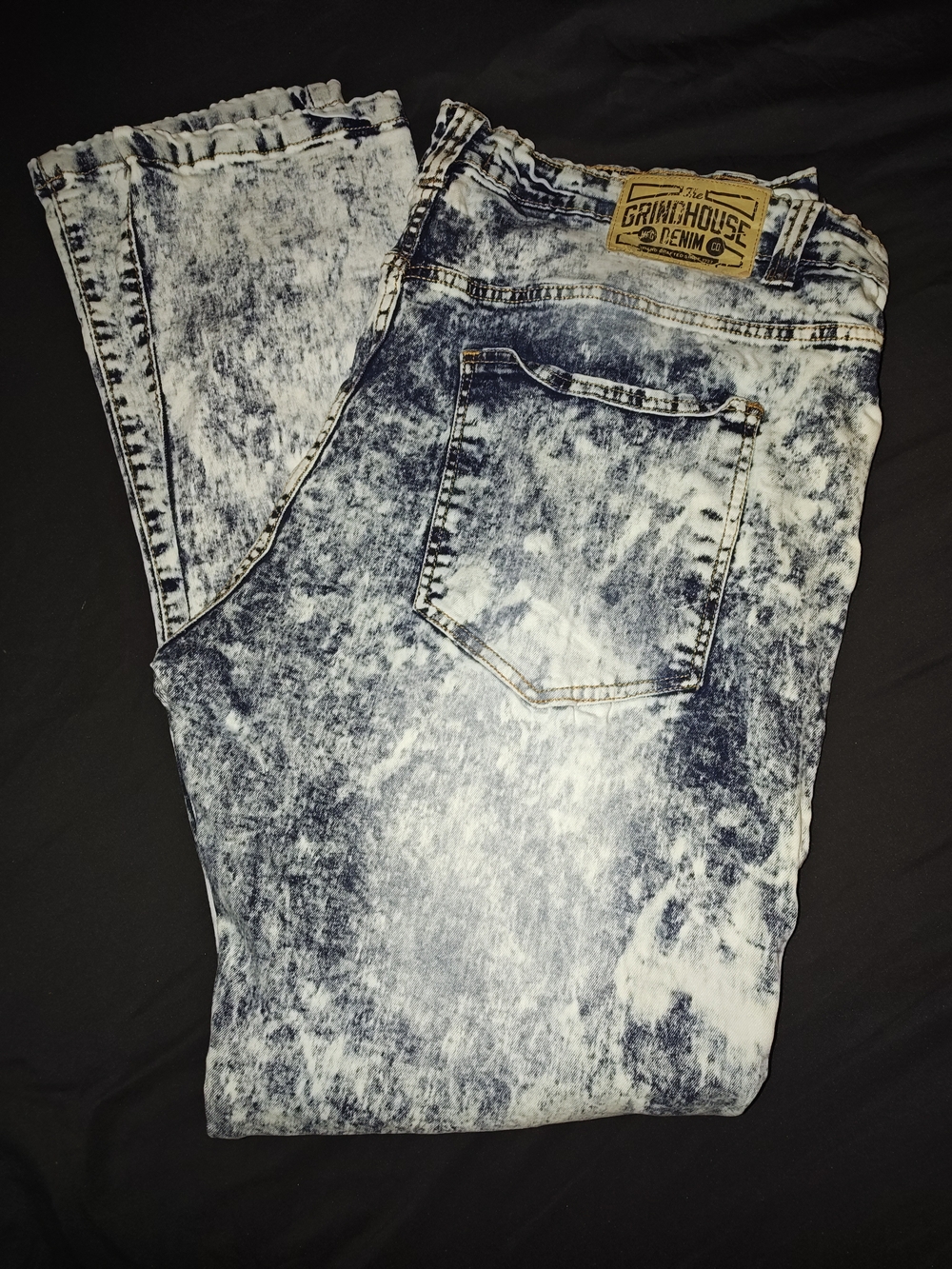 Men's Grindhouse Acid Wash Blue Jeans 40